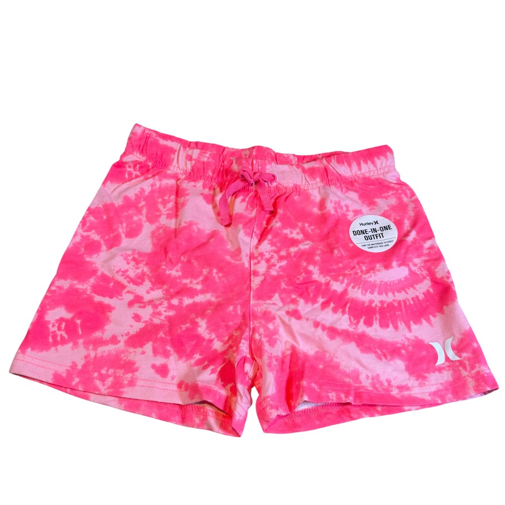 Hurley Girls Hyper Pink Tie Dye Knit Shorts Size M 10-12 NWT
